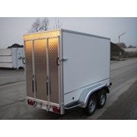 Gesloten bakaanhangwagen dubbelas geremd 2000kg-3mx1m52x1m50